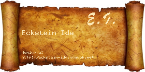 Eckstein Ida névjegykártya